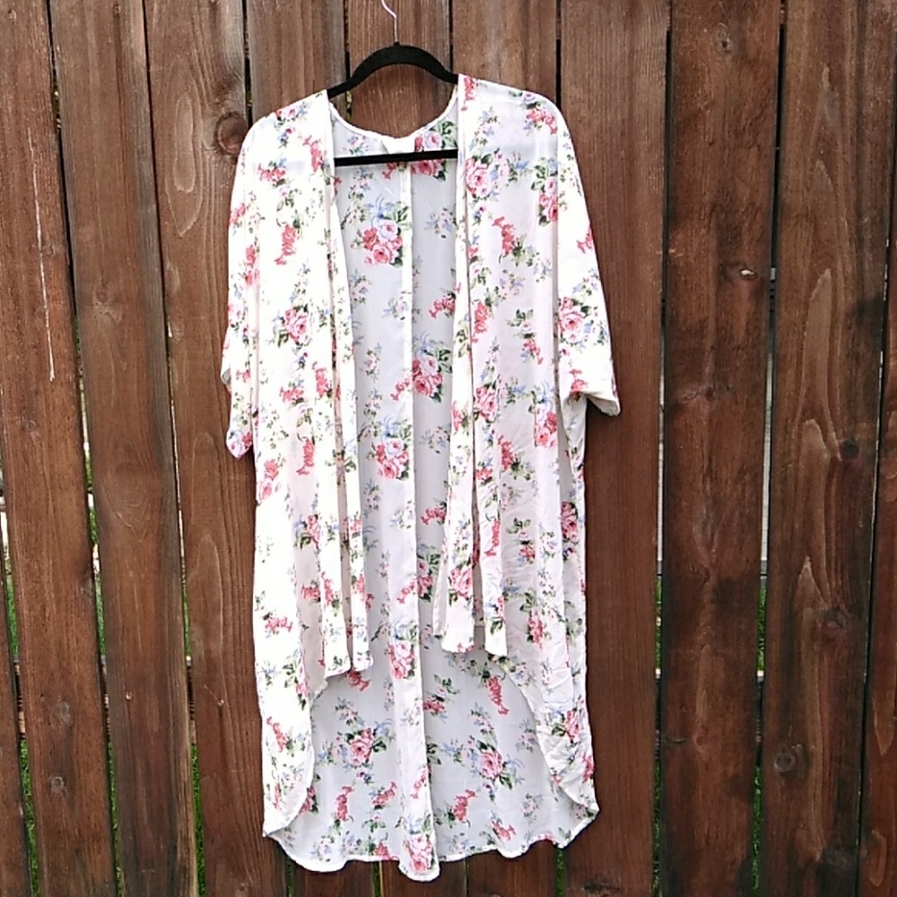 Floral print kimono
